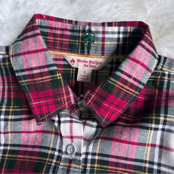 Brooks Brothers Red Fleece Flannel Button Up 2 - Picture 2 of 5